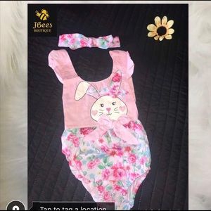 Bunny 2Pc baby girl romper set